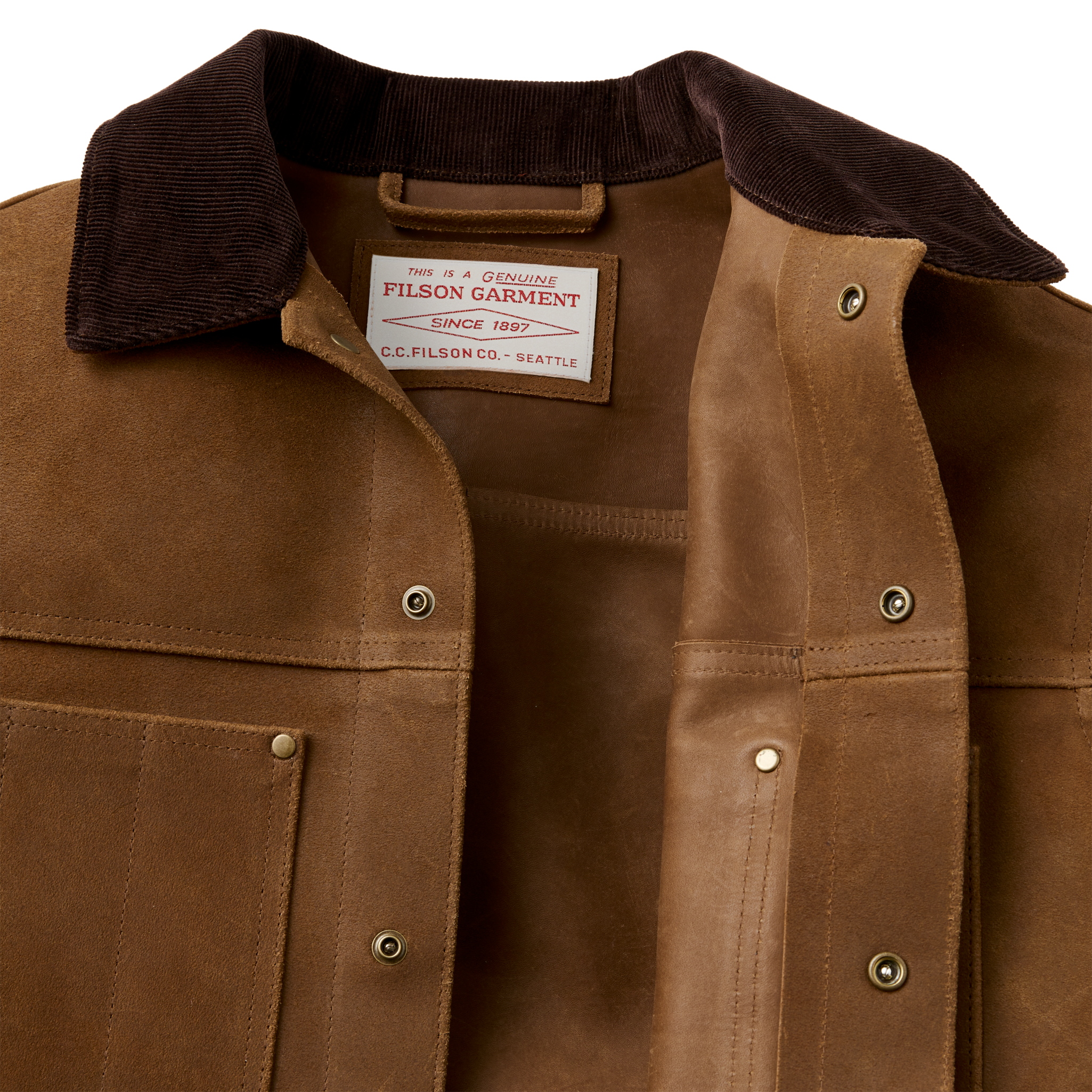 Roughout Leather Short Cruiser Jacket - Dark Sepia - Image 5