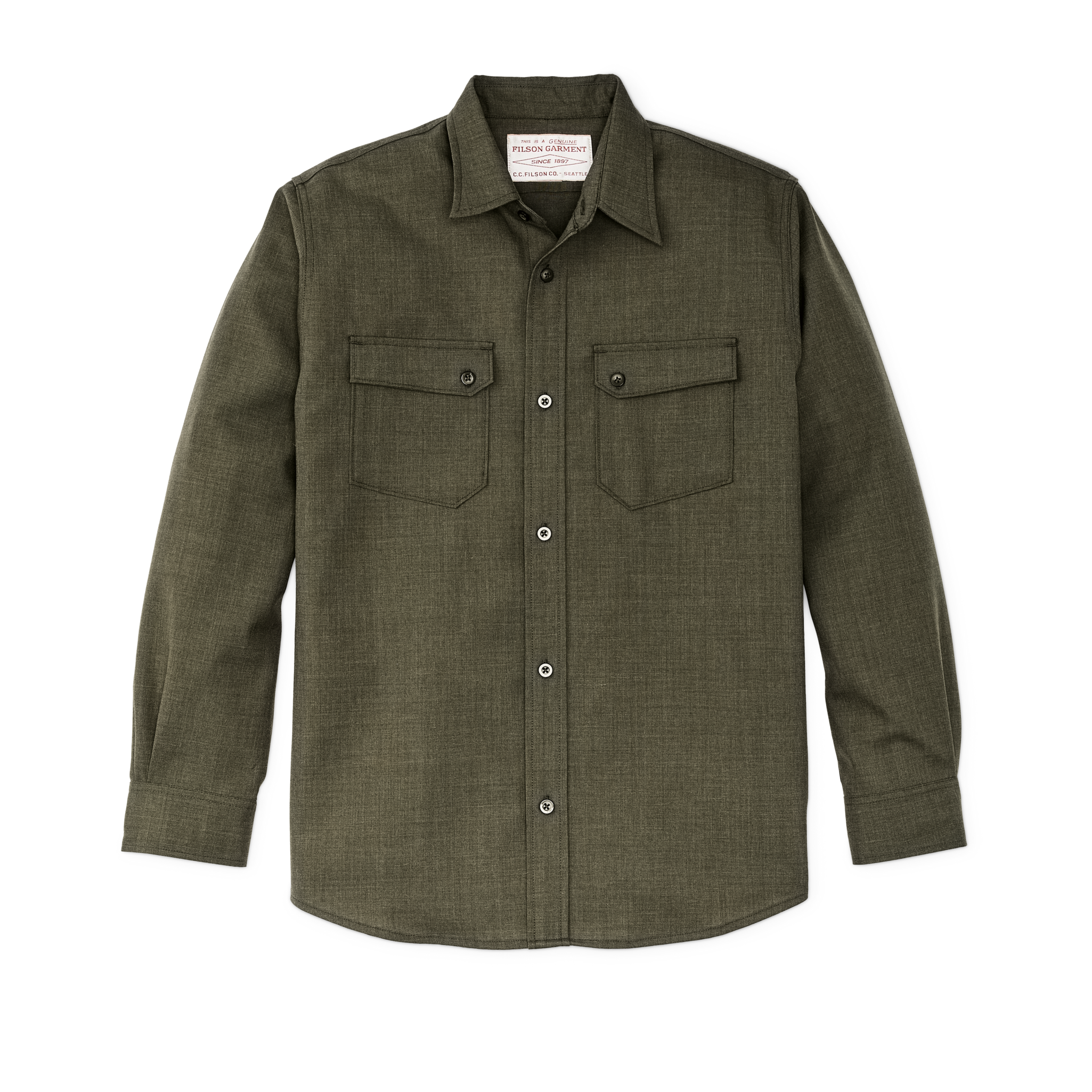 Worsted Wool Guide Shirt - Forest Green Heather