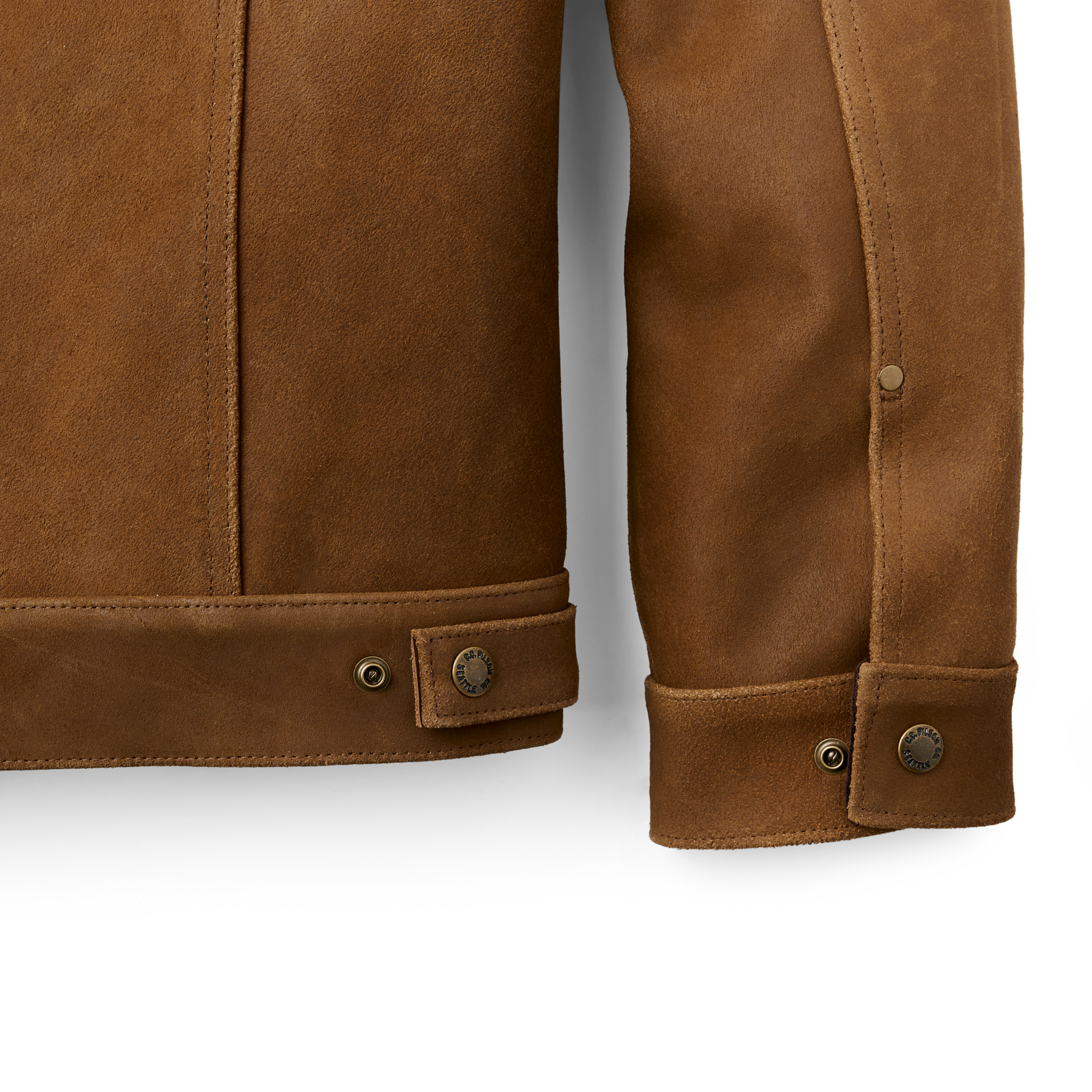 Roughout Leather Short Cruiser Jacket - Dark Sepia - Image 7