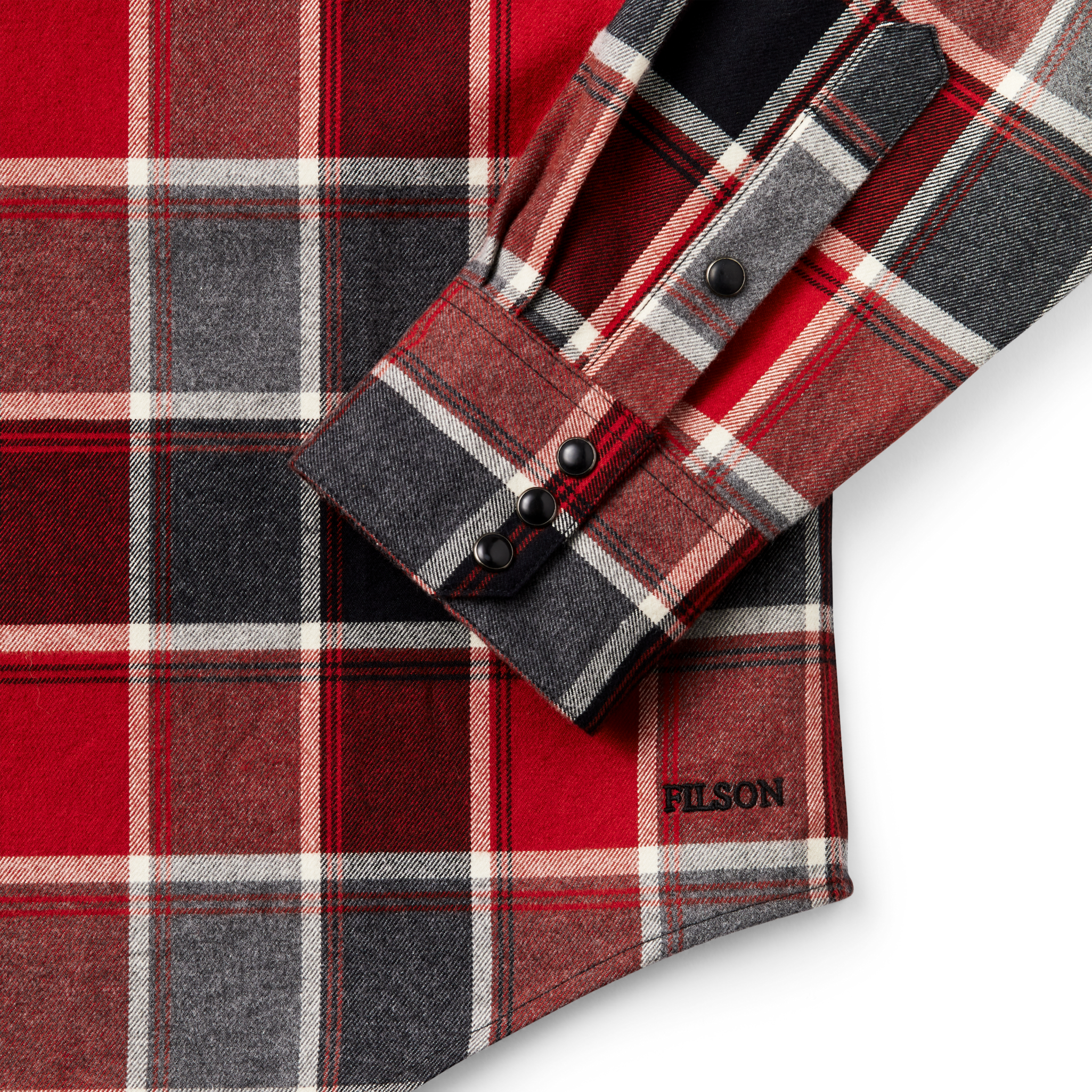 Western Flannel Shirt - Red / Dark Charcoal Plaid - Image 5