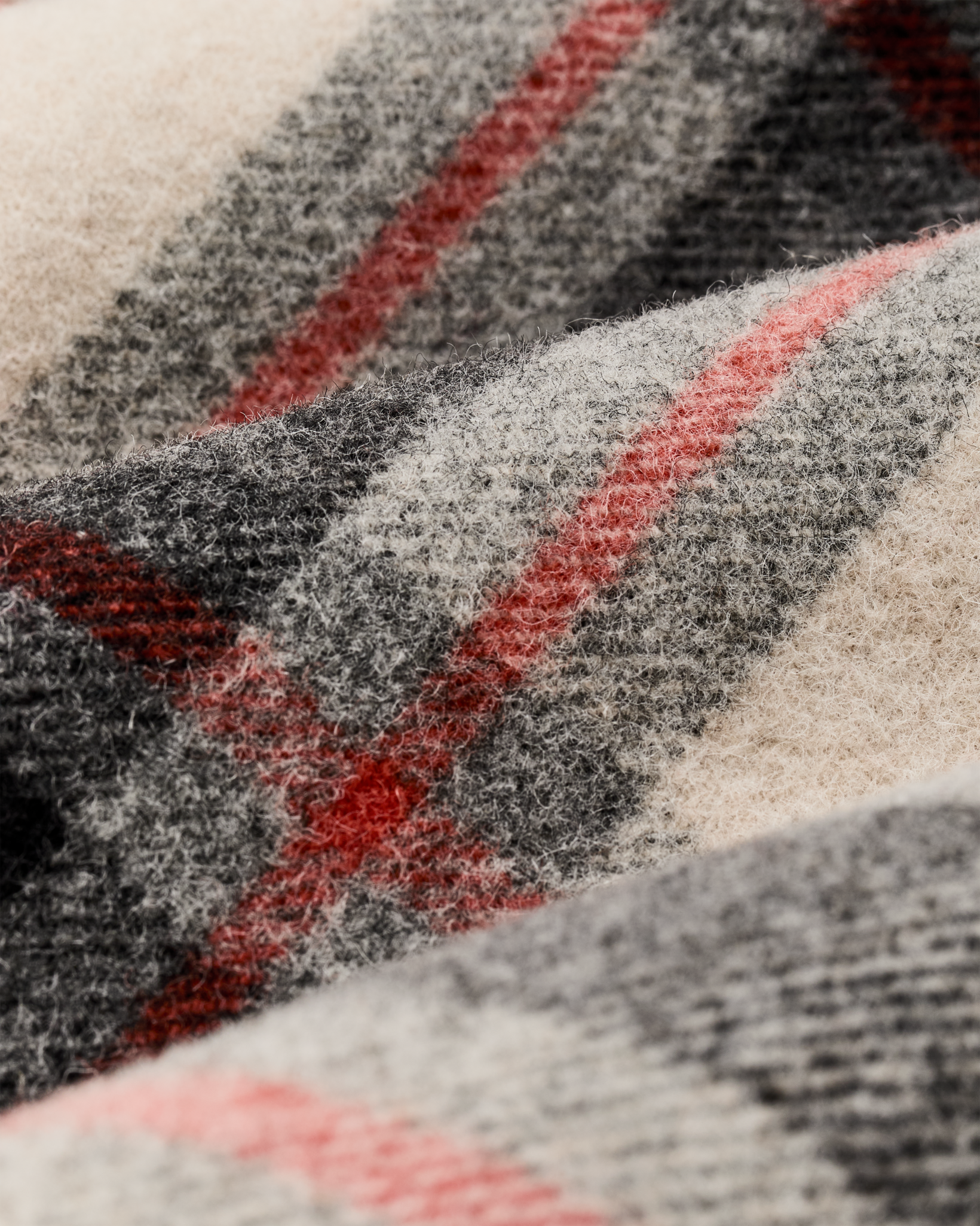 Women's Mackinaw Wool Shearling Cruiser Jacket - Cream / Red / Black Plaid - Image 9