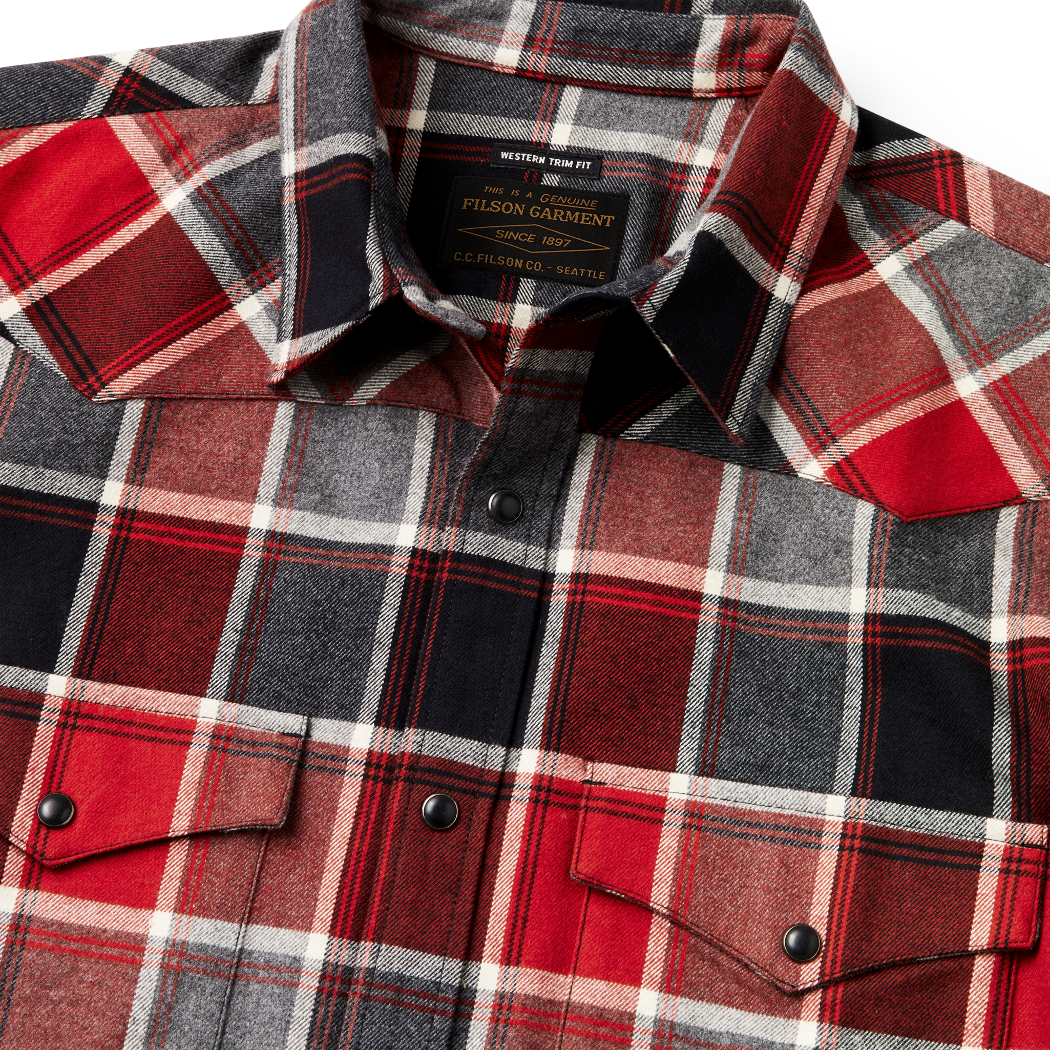 Western Flannel Shirt - Red / Dark Charcoal Plaid - Image 4