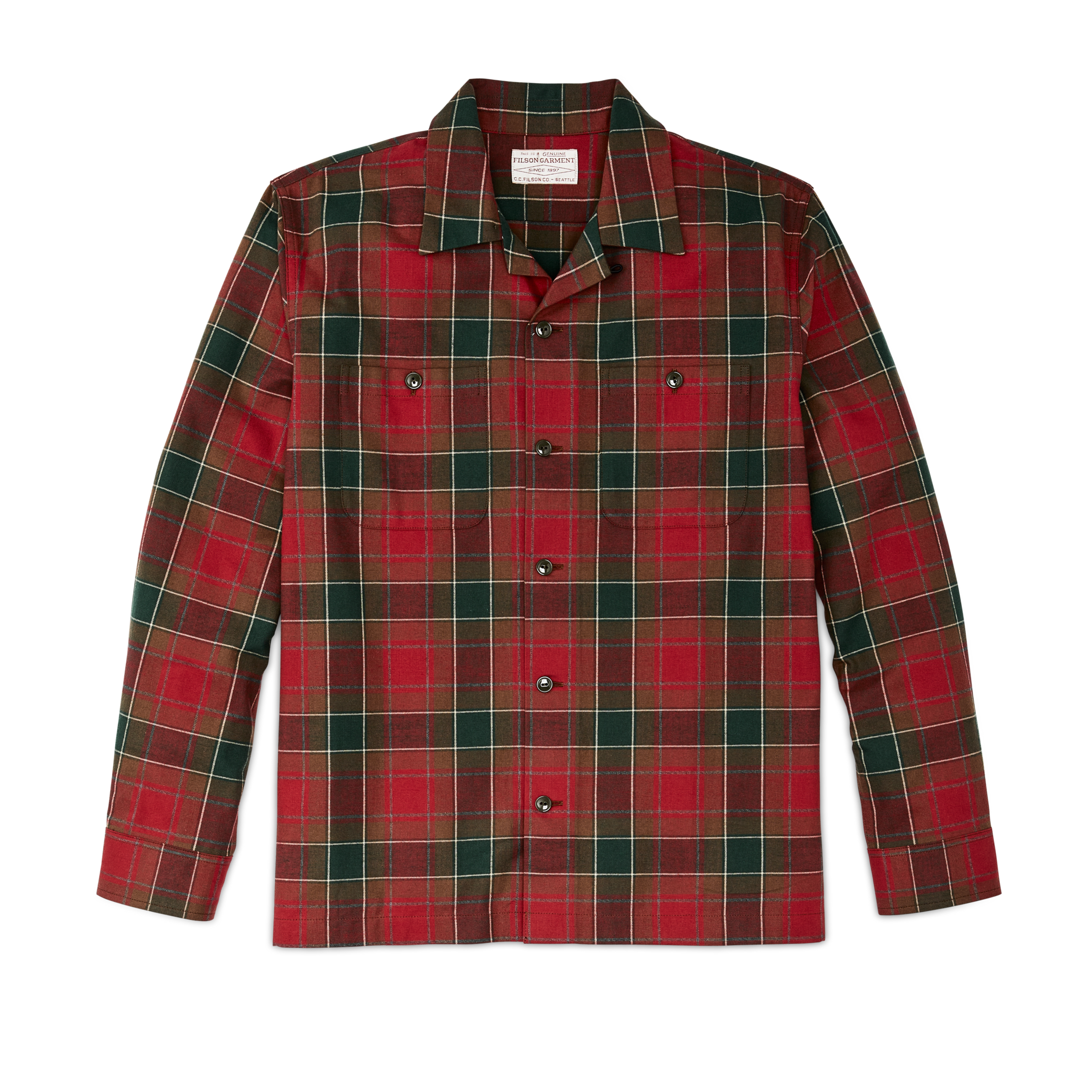 Elk Heights Camp Shirt - Sycamore Green / Red Plaid