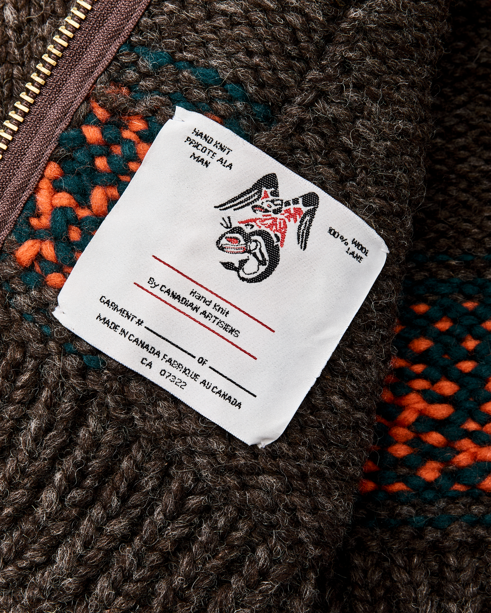 Handmade Full-zip Sweater - Heather Brown / Mallard - Image 8