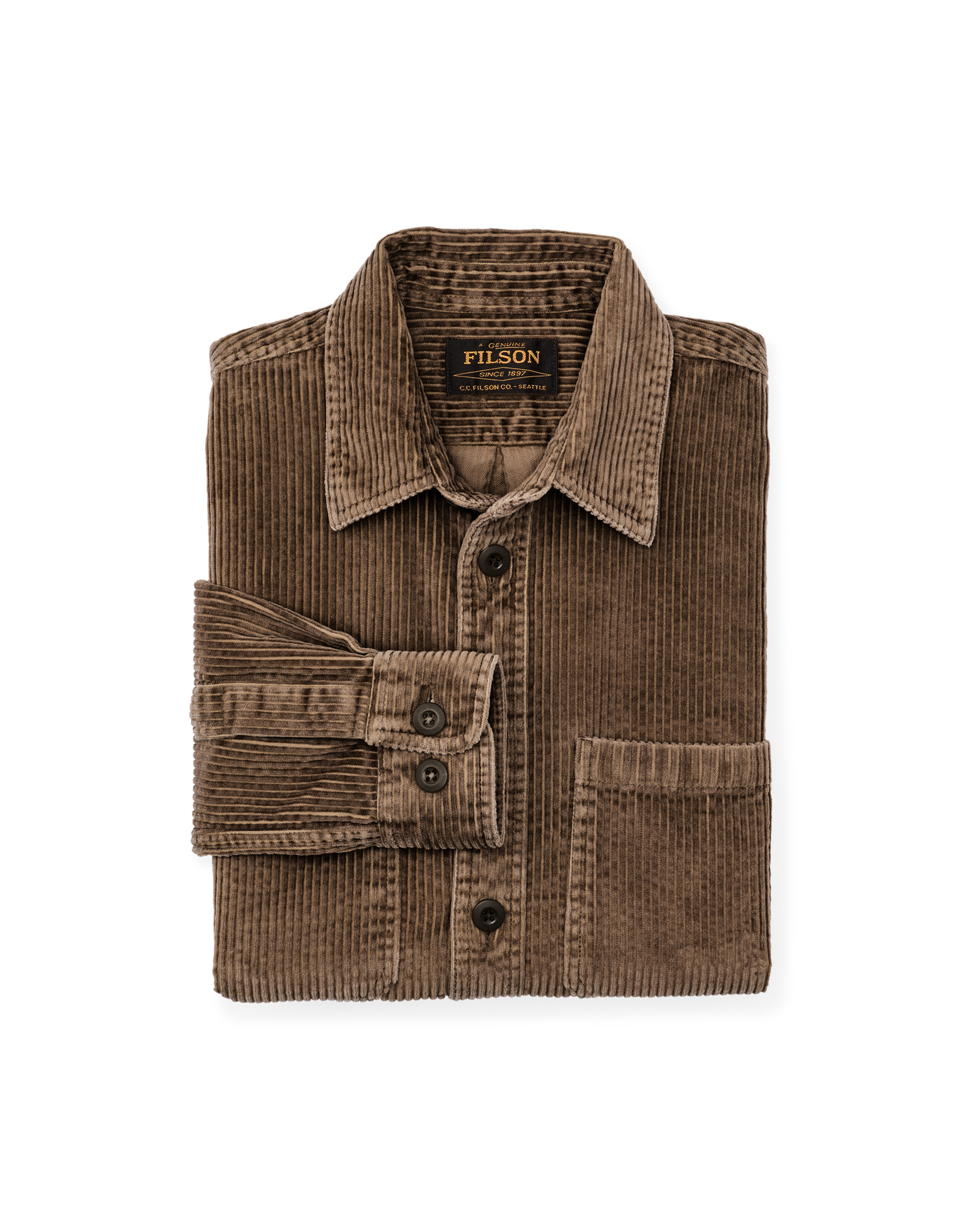 6-wale Corduroy Shirt - Brown - Image 3