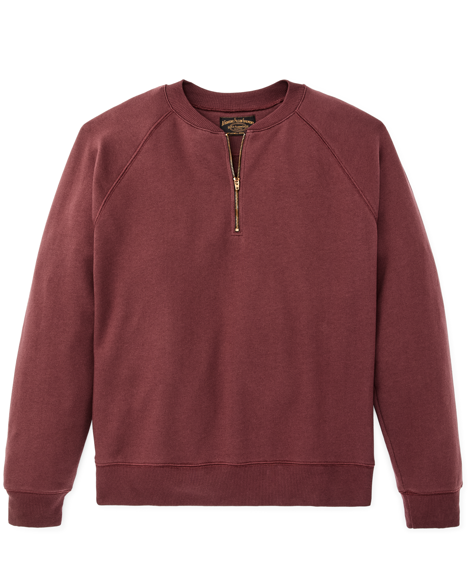 Quarter-zip Terry Sweatshirt - Wine