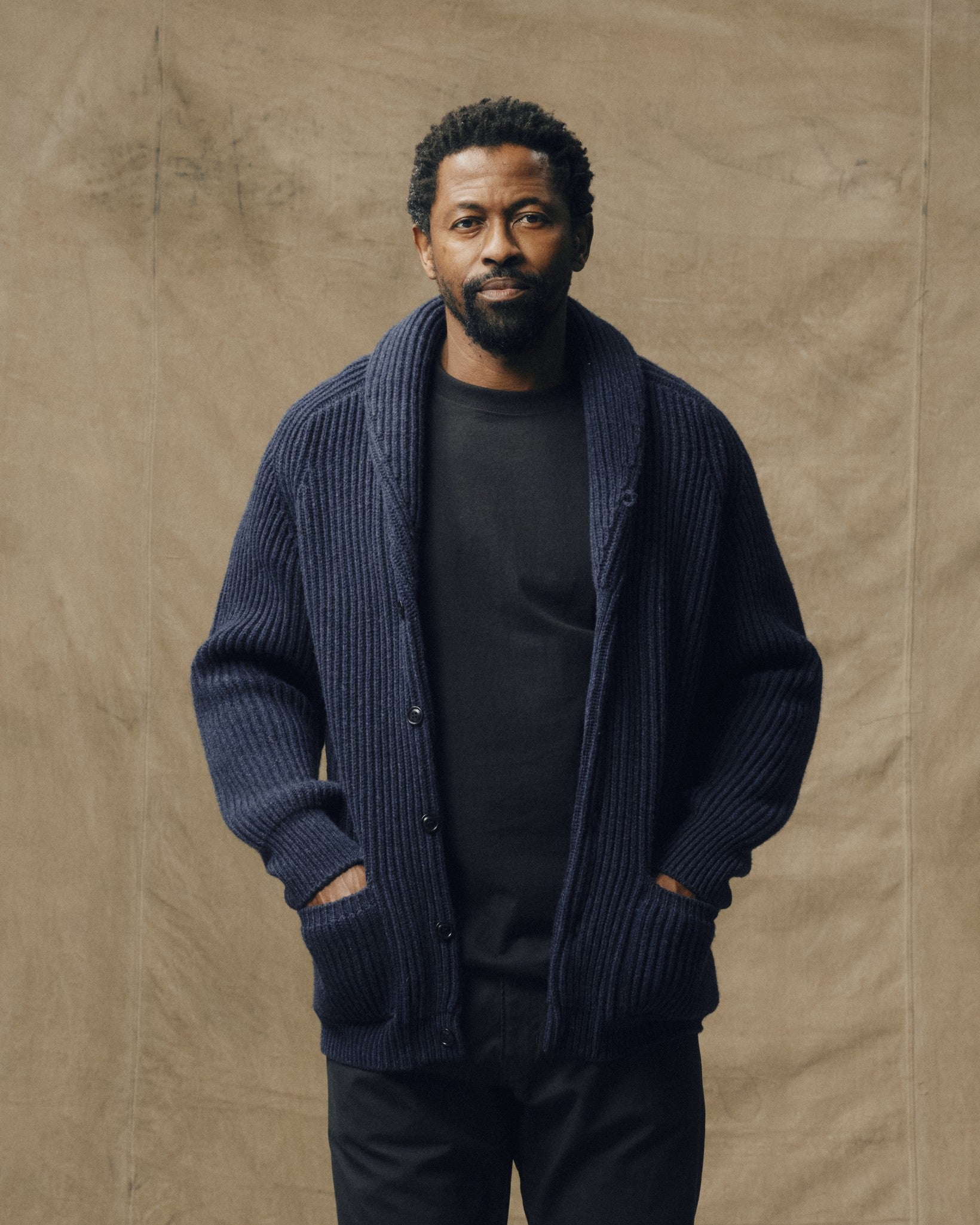 Bristol Cardigan Sweater - Navy - Image 3