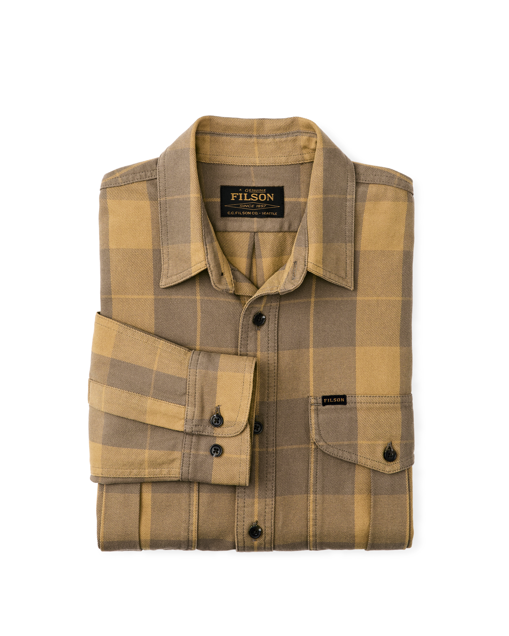Vintage Wash Alaskan Guide Shirt - Light Brown / Ochre Plaid - Image 3