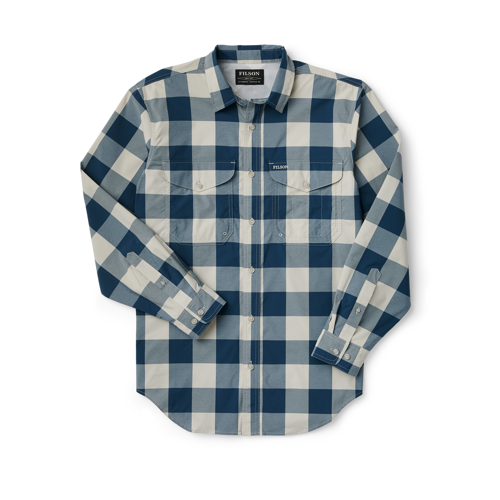Twin Lakes Sport Shirt - Charcoal / Teal / Cream - Image 3