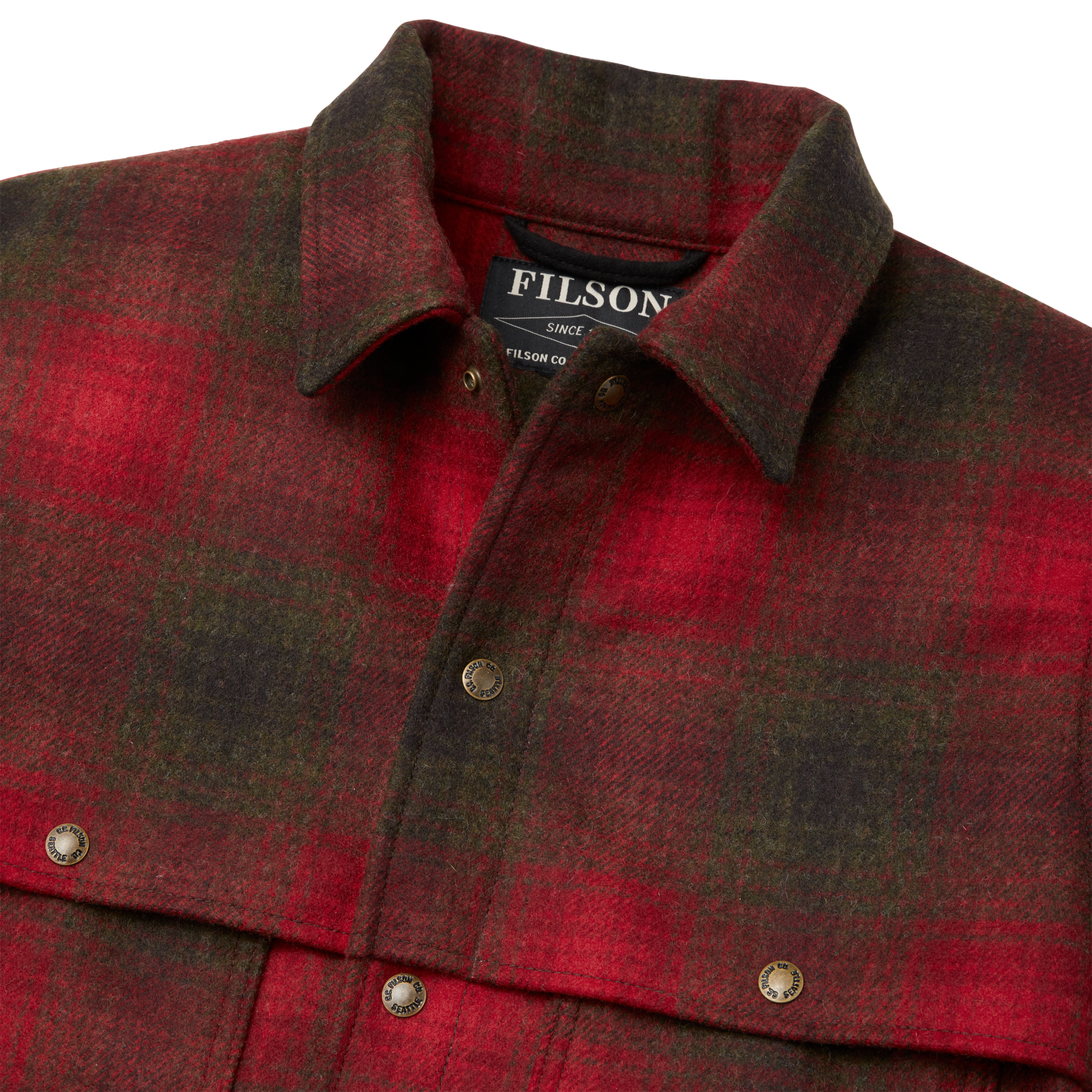 Wool Cape Coat - Red / Green / Dark Brown Plaid - Image 4