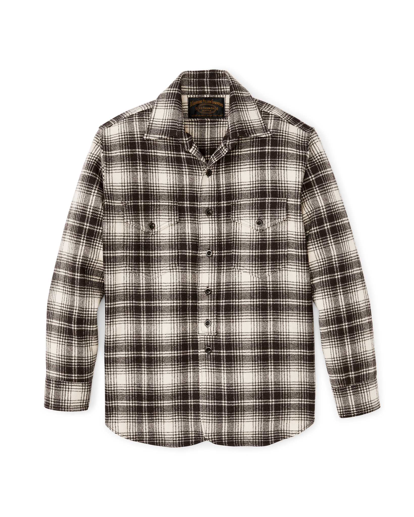 1922 Archive Wool Shirt - Cream / Dark Brown Plaid