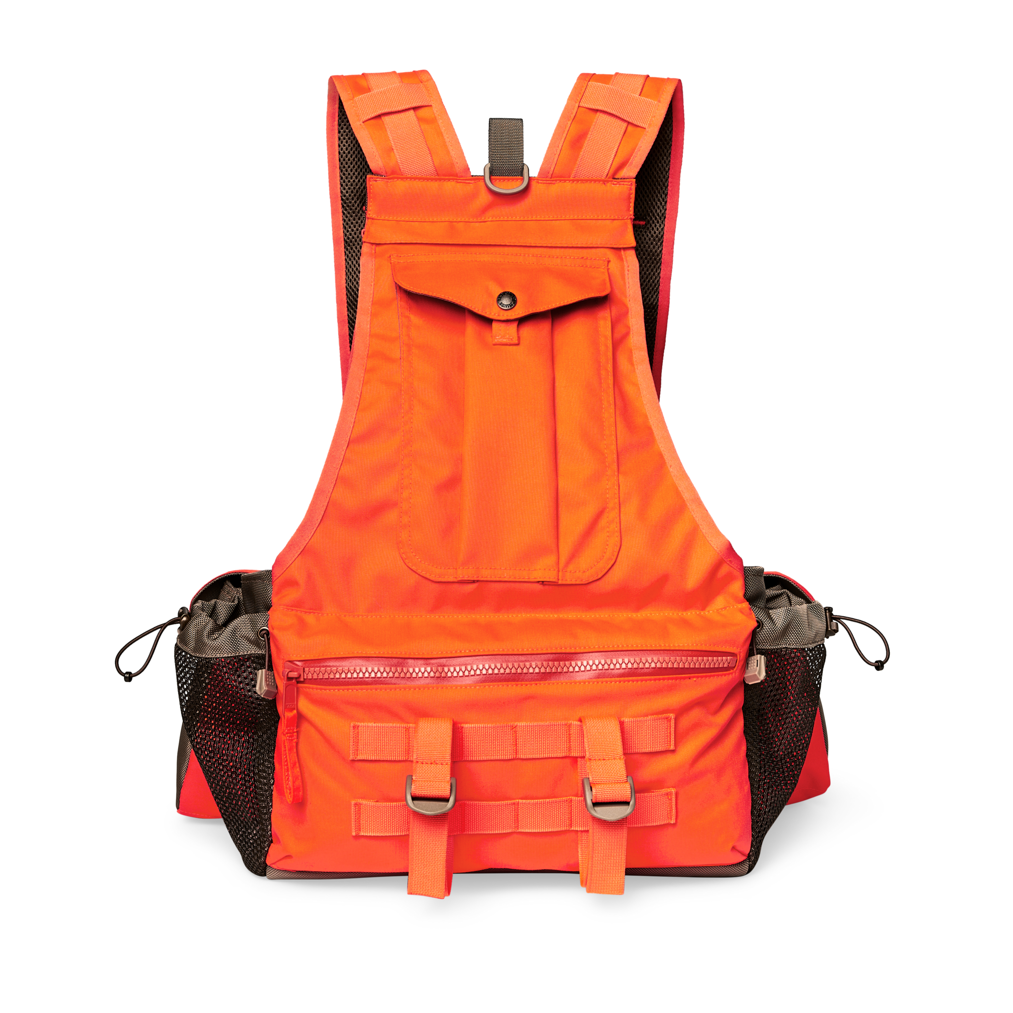 Upland Guide Strap Vest - Dark Tan / Blaze Orange - Image 2