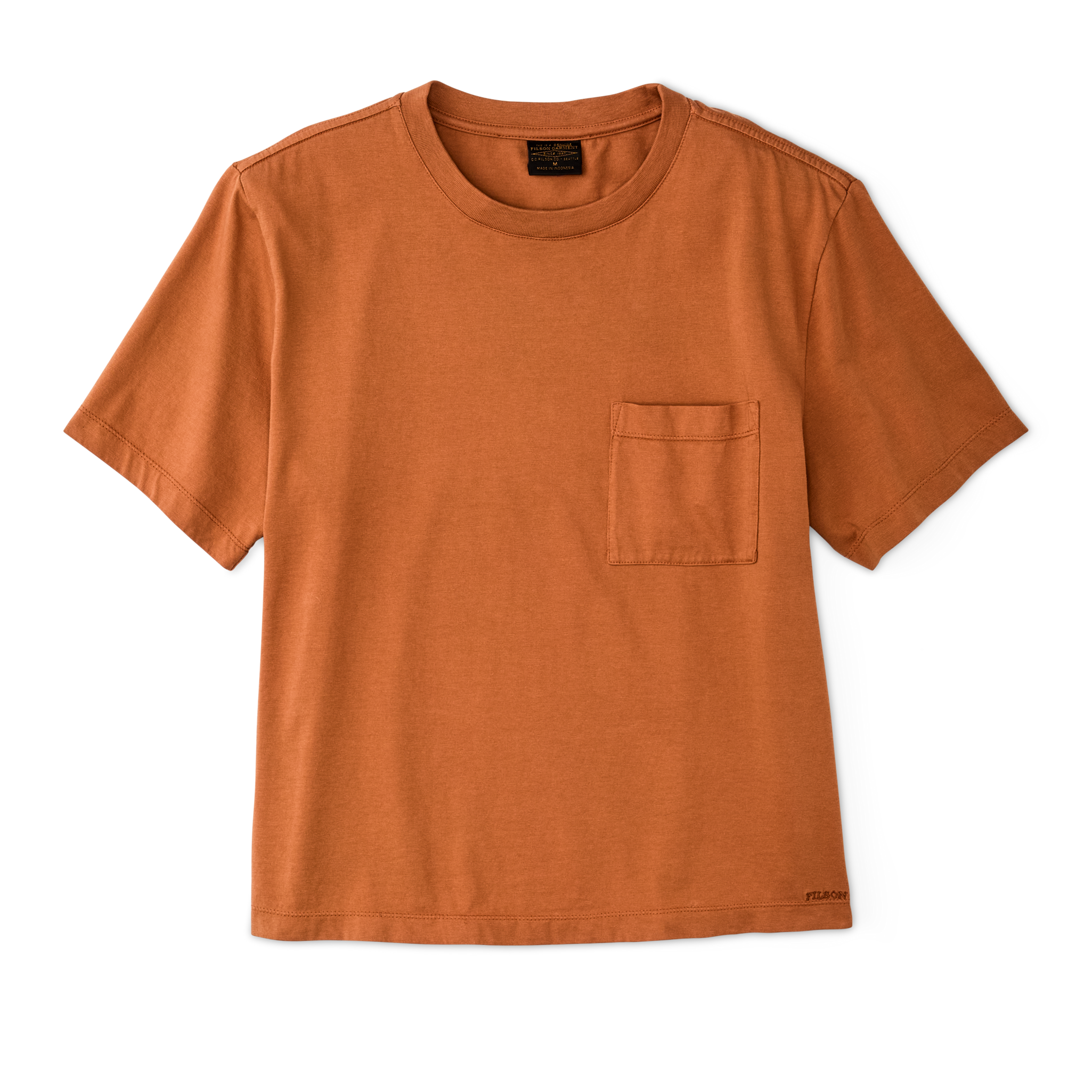 Women's Short Sleeve Pocket Tee - Leather Brown