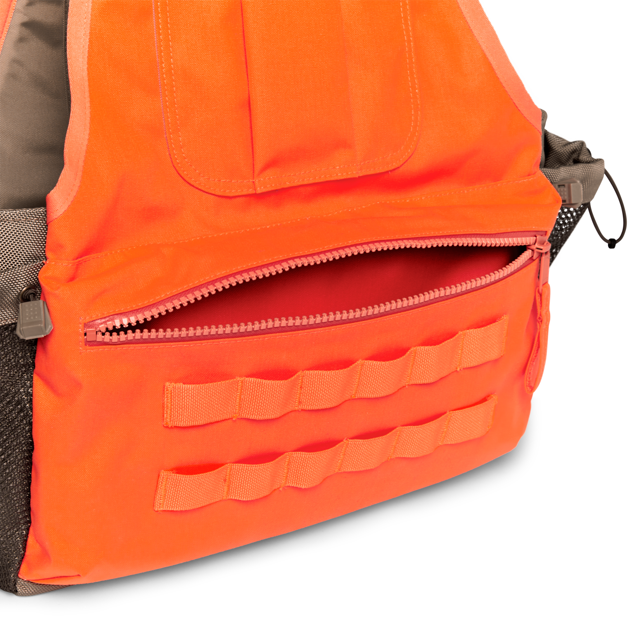 Upland Guide Strap Vest - Dark Tan / Blaze Orange - Image 5