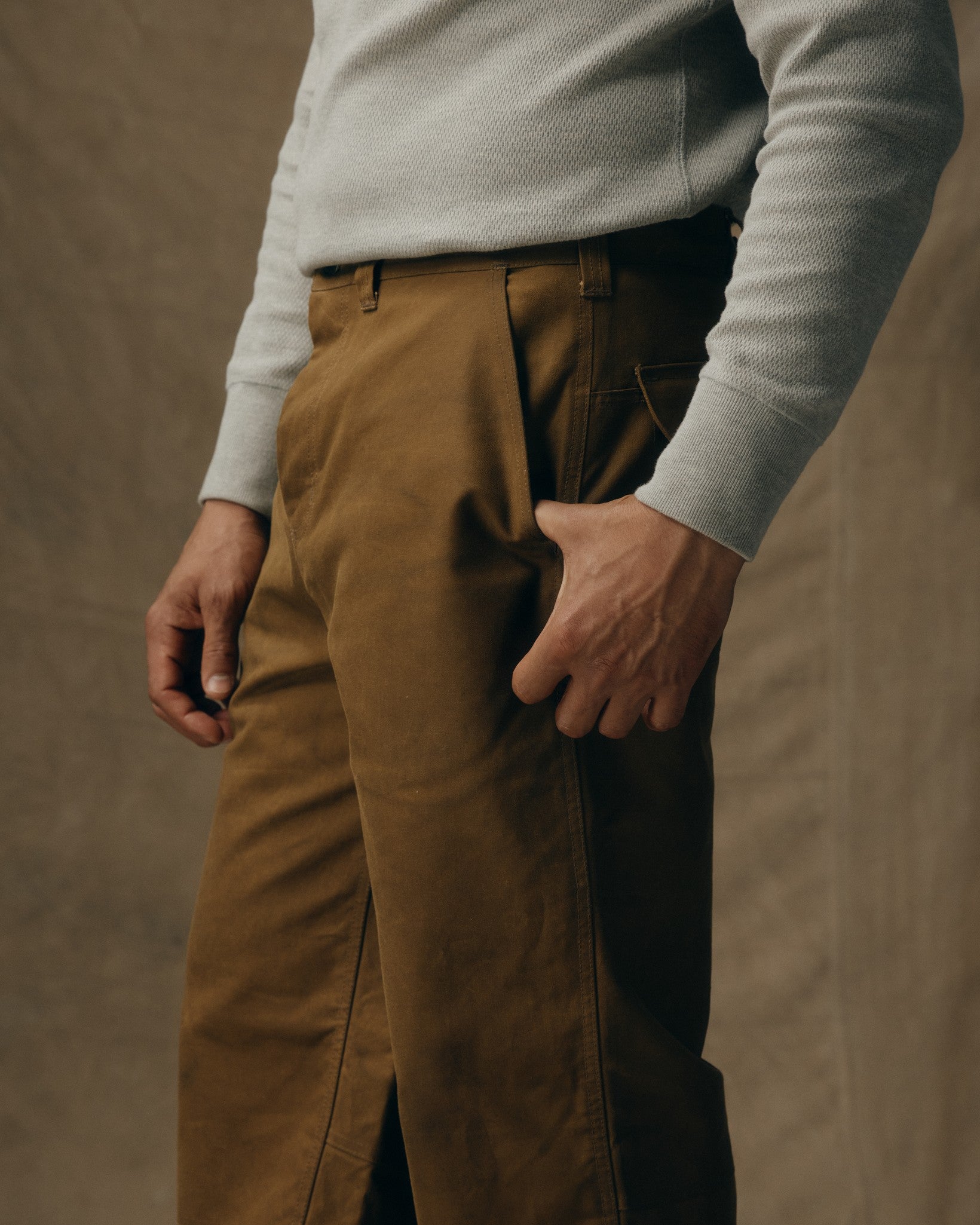 Oil Finish Double Tin Cloth Pants - Dark Tan - Image 7