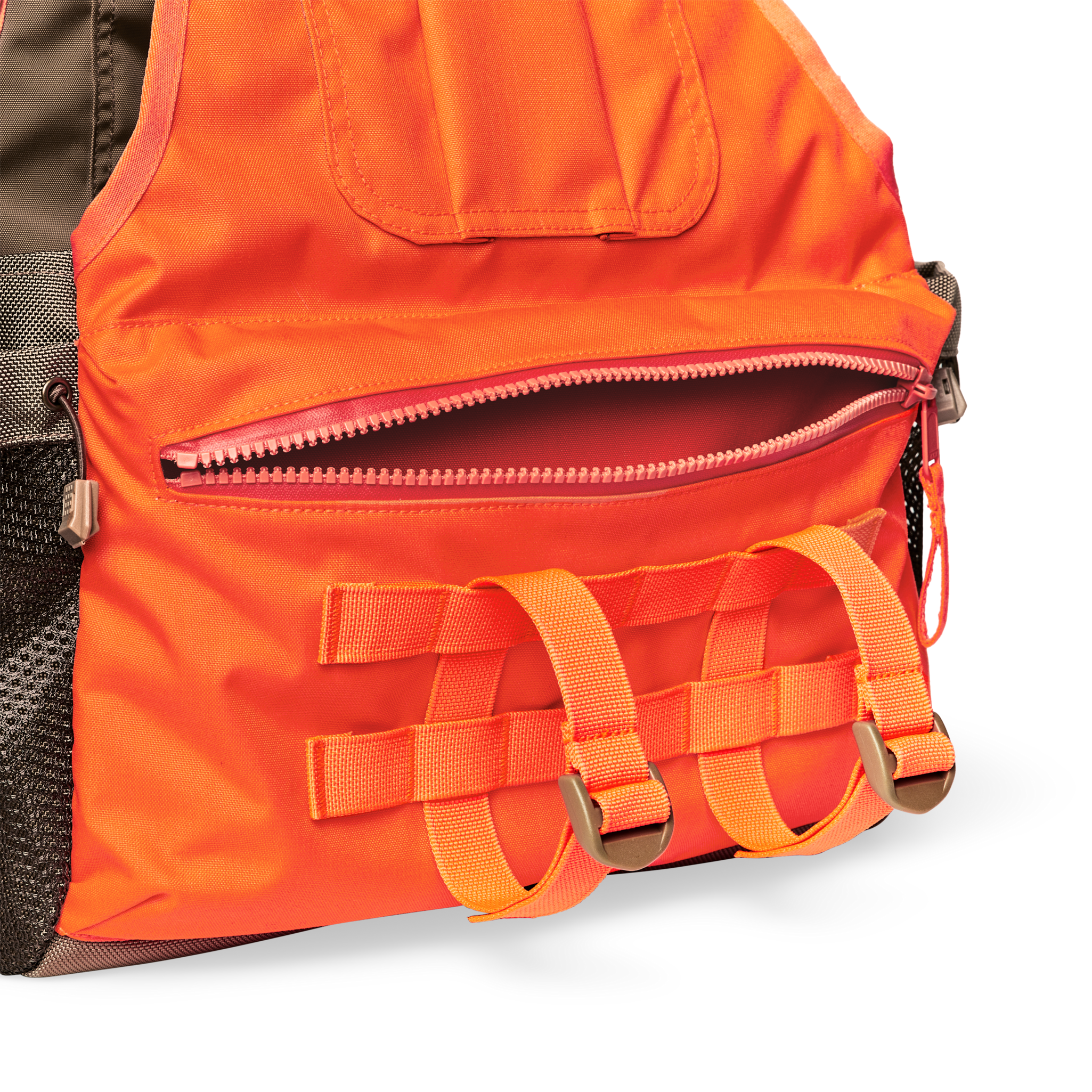 Upland Guide Strap Vest - Dark Tan / Blaze Orange - Image 6