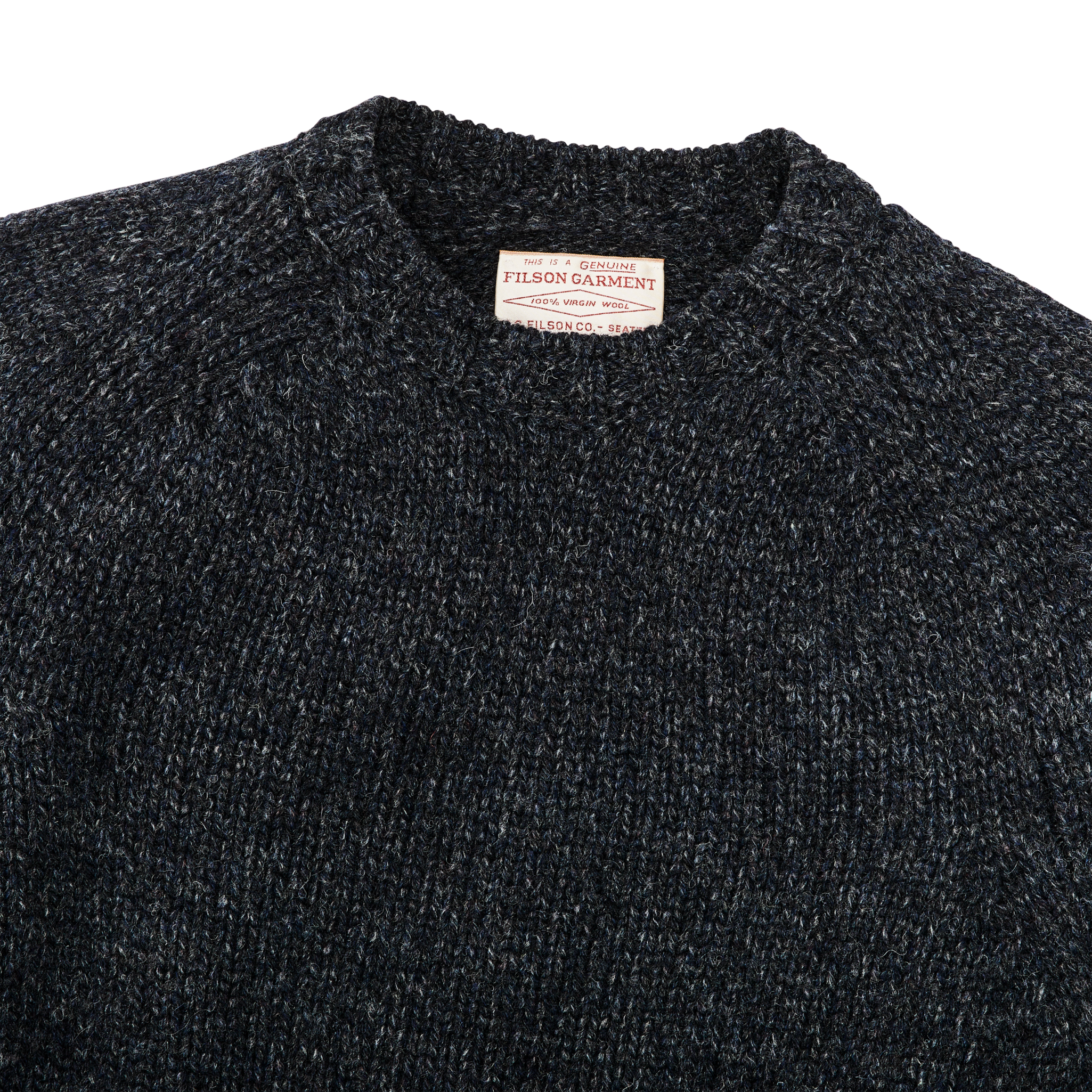 Heritage 3-gauge Wool Sweater - Slate / Navy Melange - Image 3