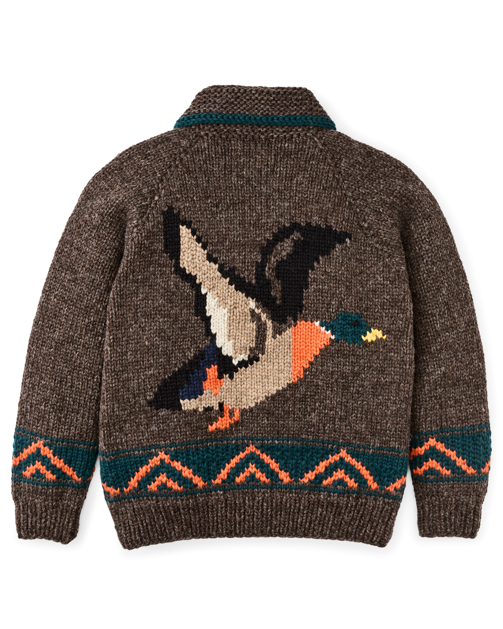 Handmade Full-zip Sweater - Heather Brown / Mallard - Image 5