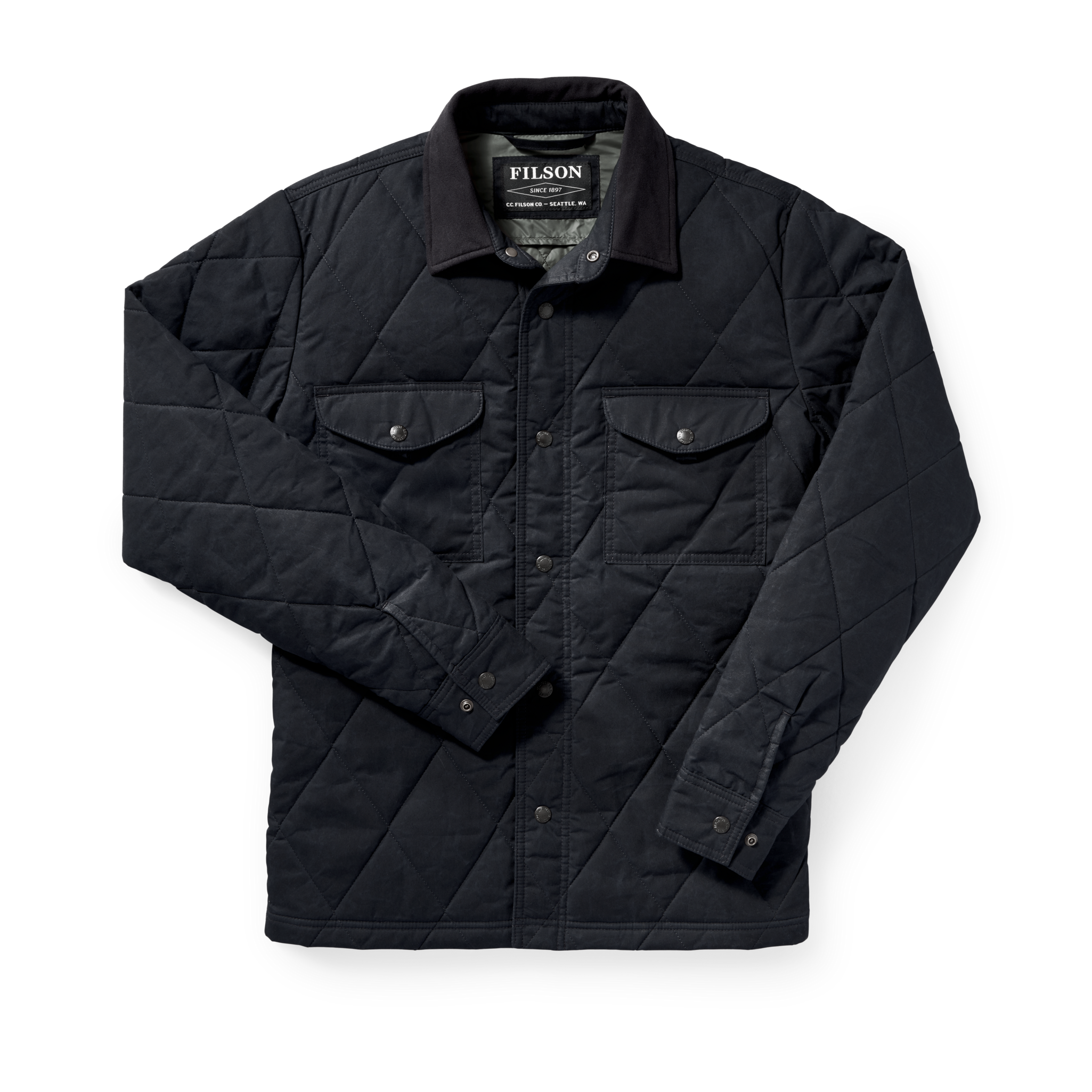 Hyder Quilted Jac-shirt - Faded Navy