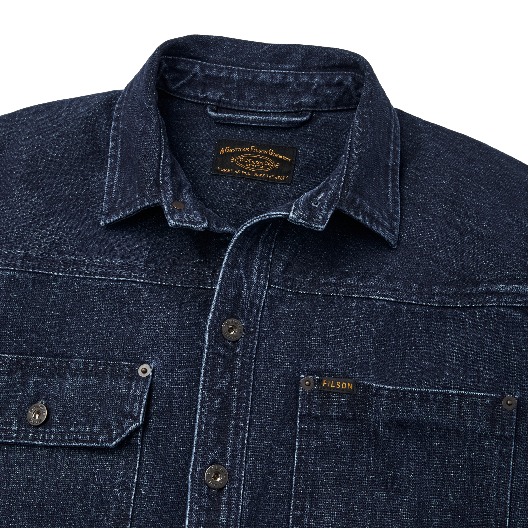 Heavyweight Denim Work Shirt - Rinse Indigo - Image 4