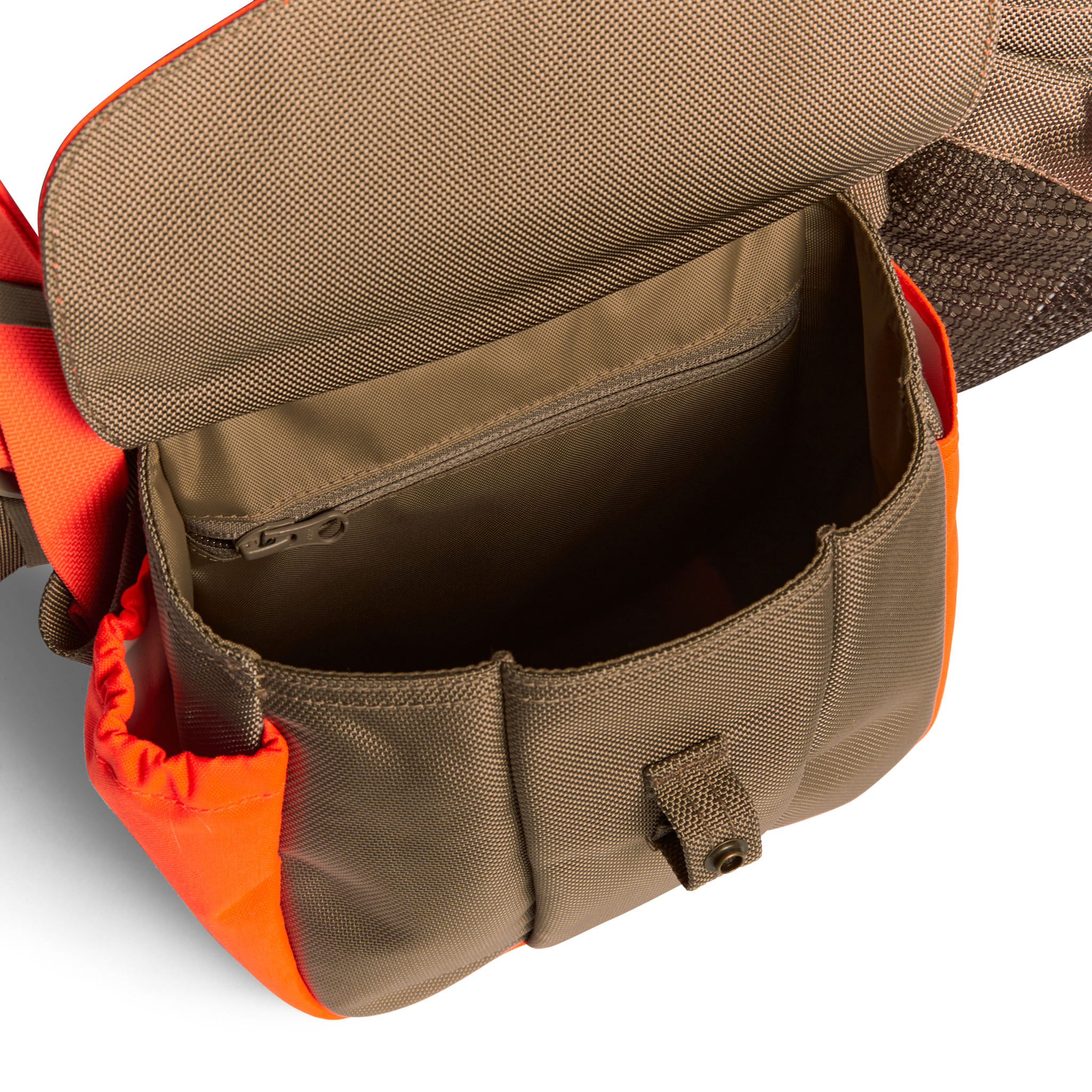 Upland Guide Strap Vest - Dark Tan / Blaze Orange - Image 4