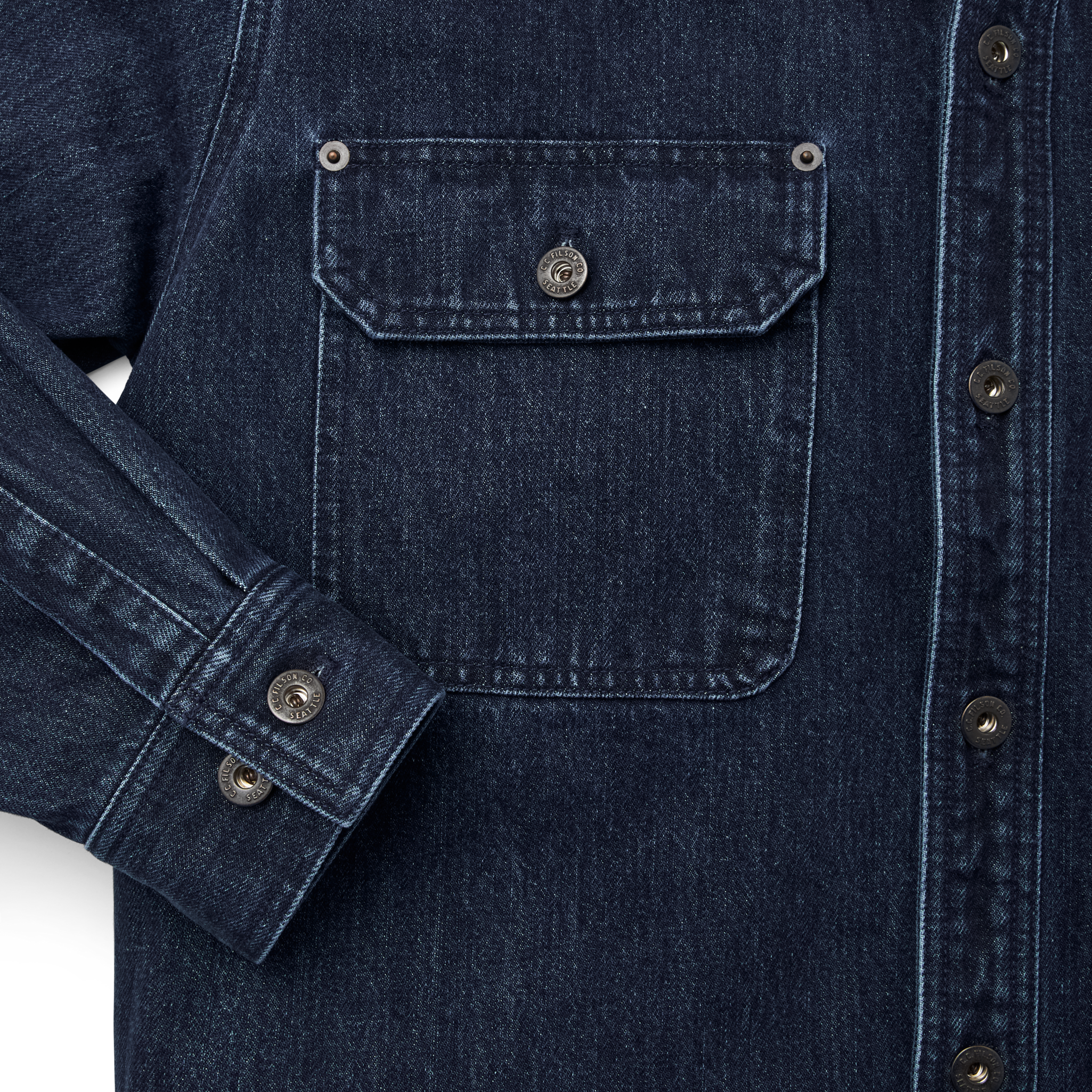 Heavyweight Denim Work Shirt - Rinse Indigo - Image 5