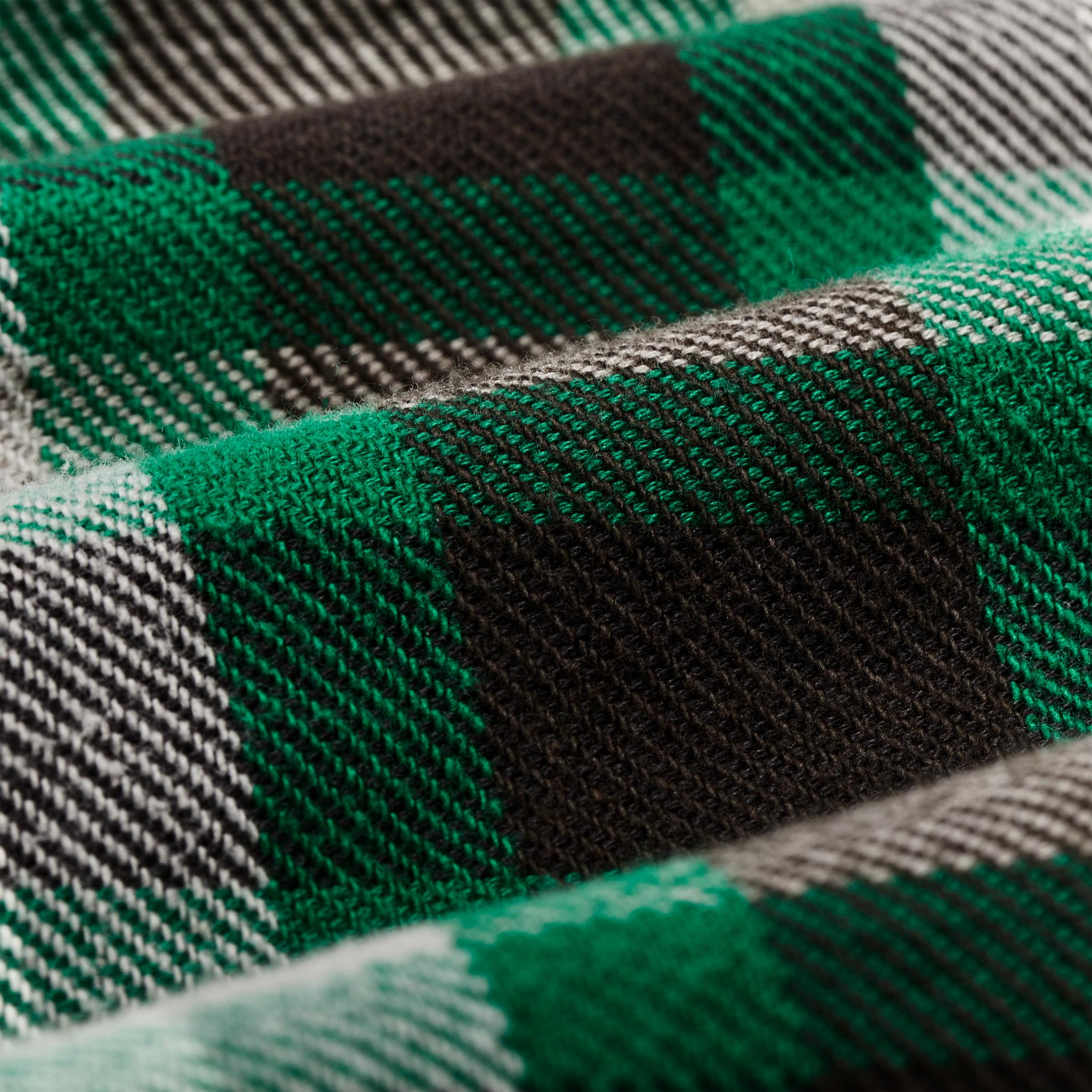 Vintage Flannel Work Shirt - Green / Gray / Multi Plaid - Image 4