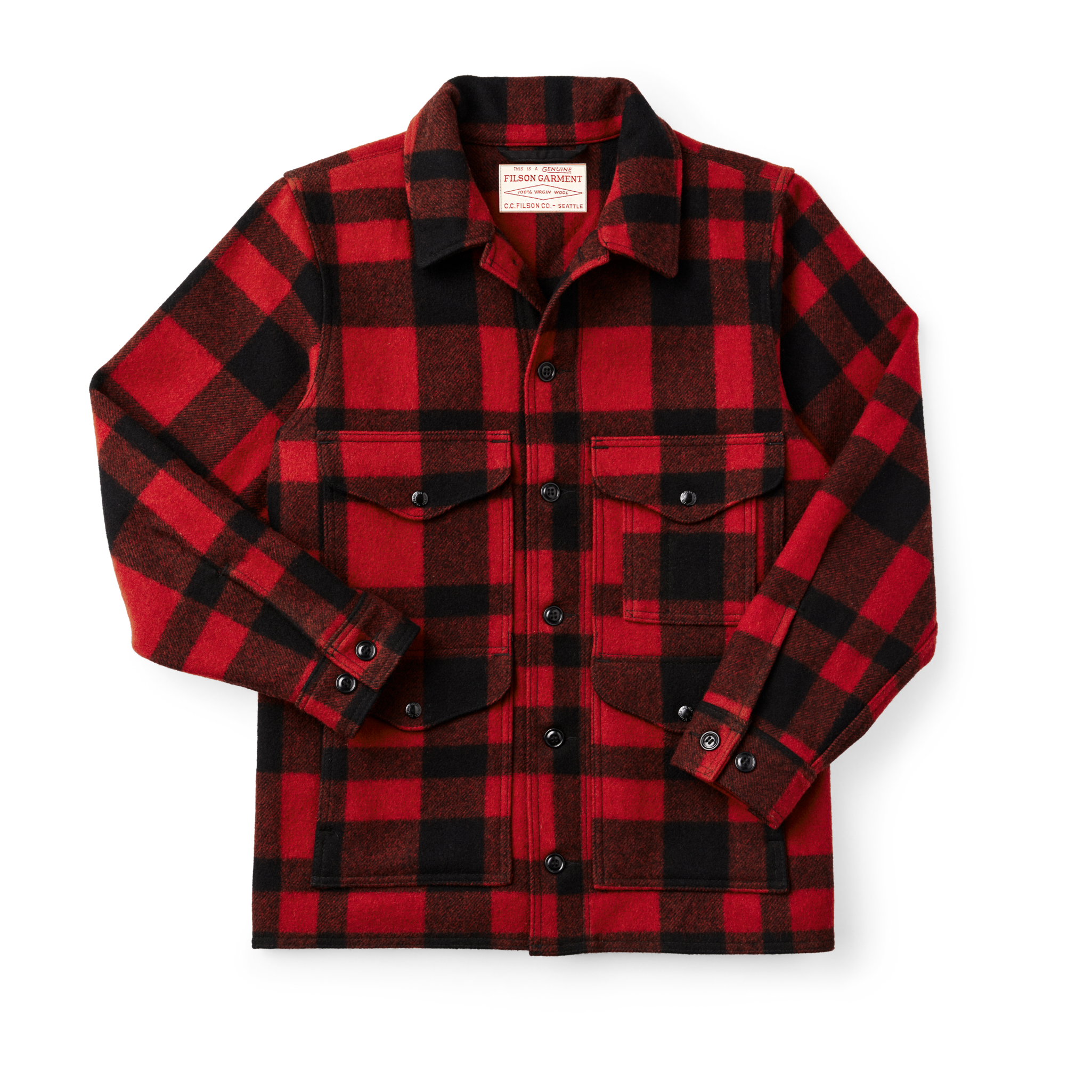 Mackinaw Wool Cruiser Jacket - Red/black Plaid