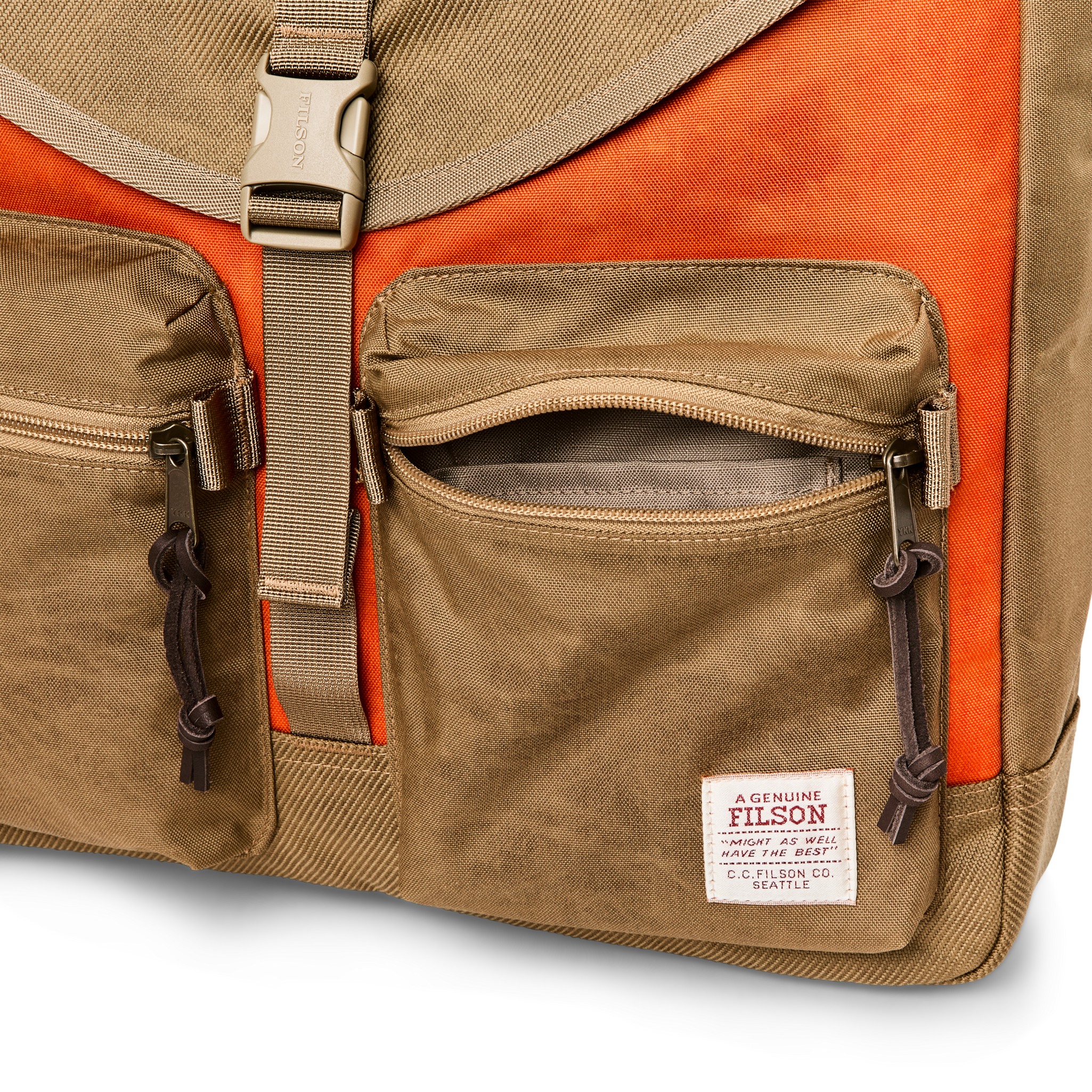 Surveyor Messenger Bag - Dark Tan / Flame - Image 4