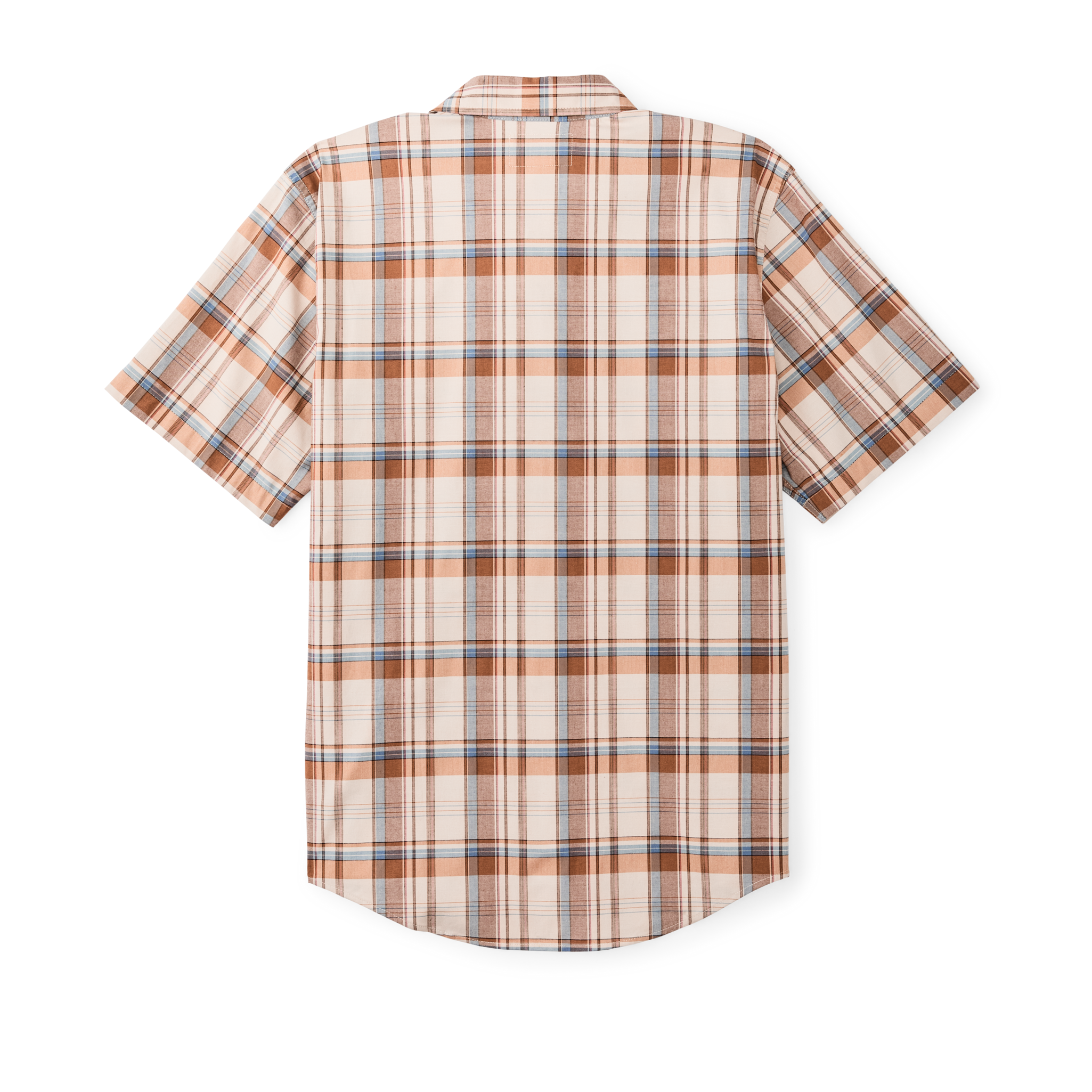 Twin Lakes Short Sleeve Sport Shirt - Beige / Rust Plaid - Image 2