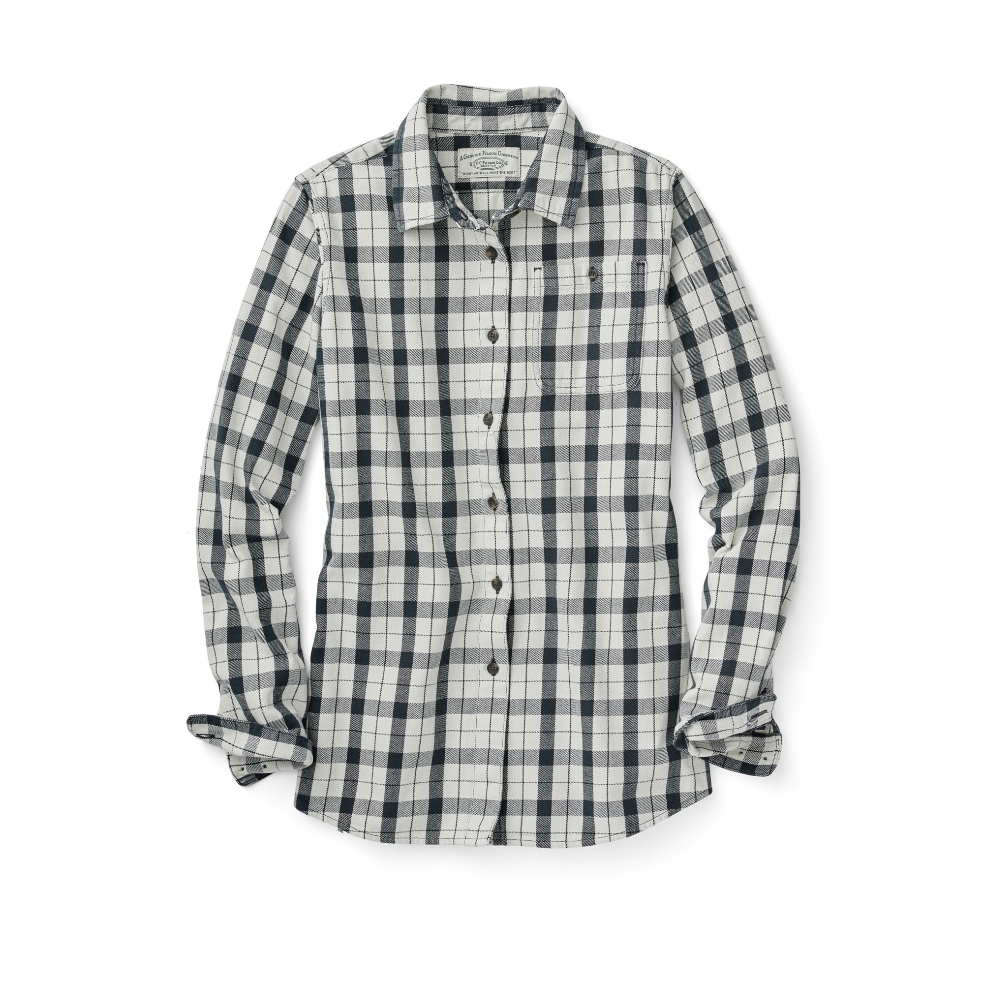 Women's Vintage Wash Alaskan Guide Shirt - Cream/black