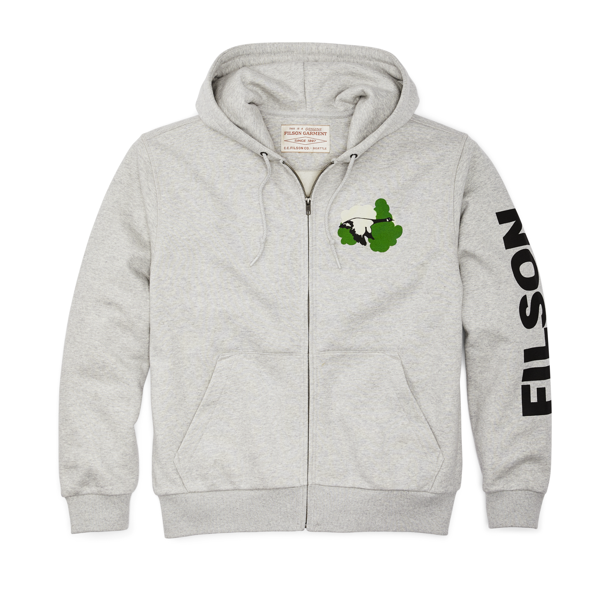 Prospector Graphic Full-zip Hoodie - Light Heather Gray / Game