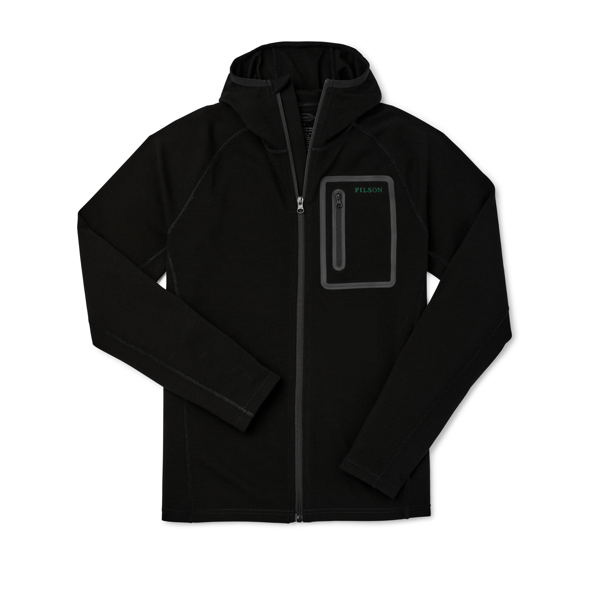 400g Merino Wool Hoodie - Black