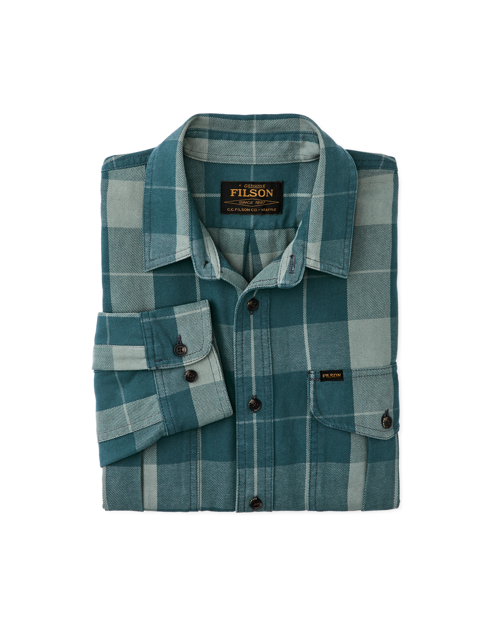 Vintage Wash Alaskan Guide Shirt - Jasper / Dark Teal Plaid - Image 6