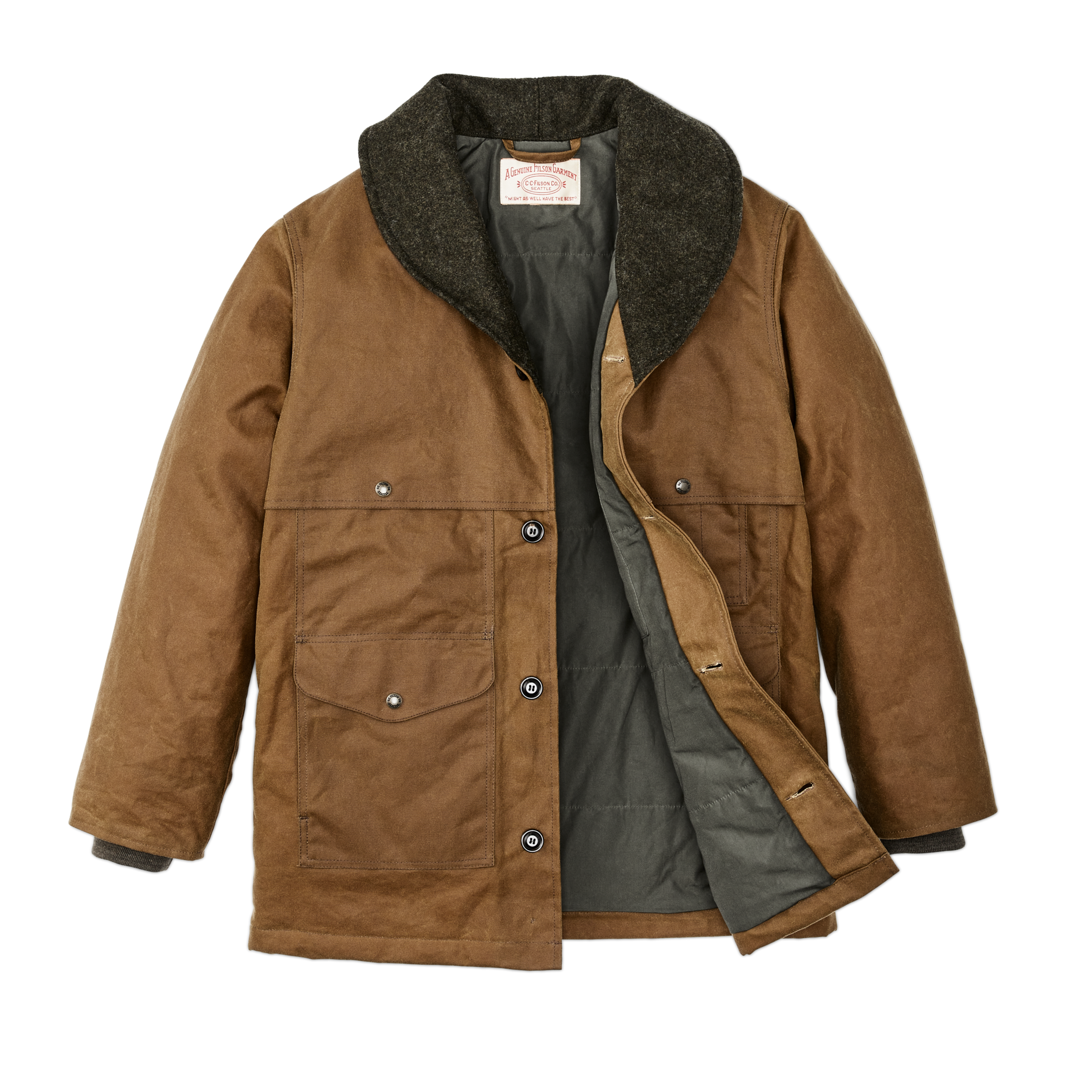 Tin Cloth Insulated Packer Coat - Dark Tan - Image 3